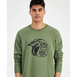 Heroes Motors Mens Just Ride Pullover Sweatshirt -‎ Olive/Size M